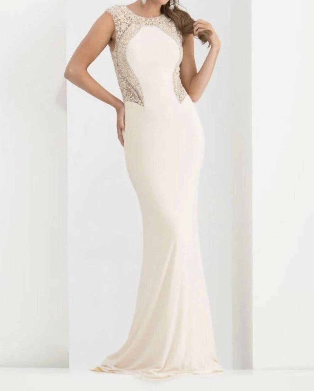 NEW JASZ COUTURE mermaid gown in vanilla